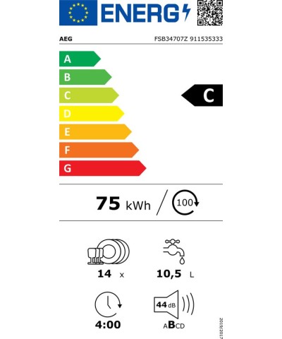 AEG FSB34707Z 3000 serie  Inbouw vaatwasser