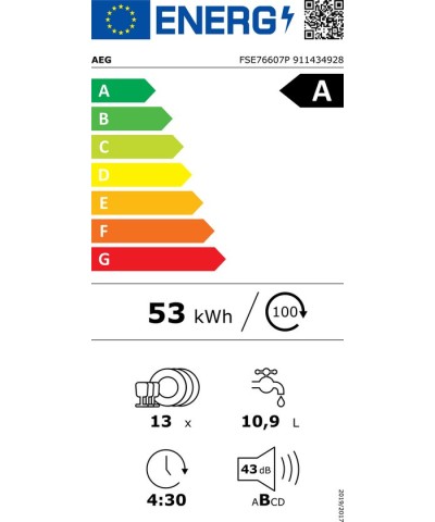 AEG FSE76607P 7000 serie  Inbouw vaatwasser