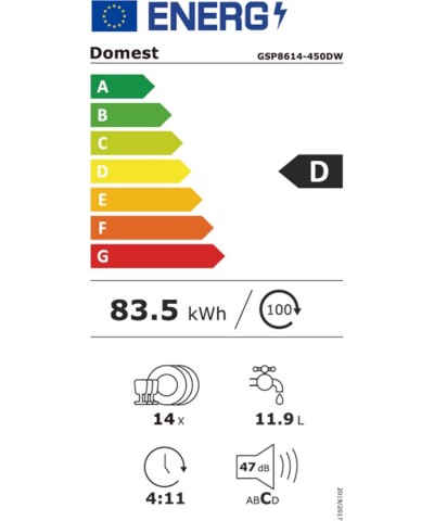 Exquisit GSP8614-450DW Vrijstaande vaatwasser