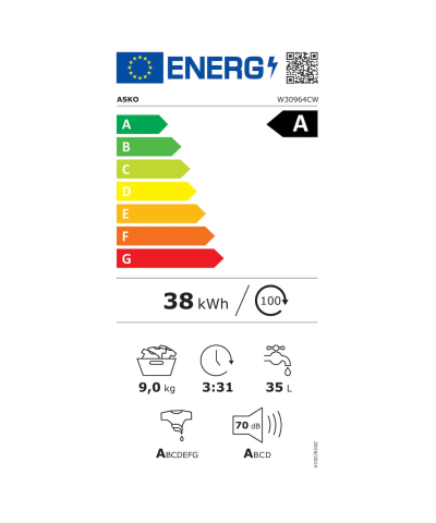 Asko W30964CW Vrijstaande wasmachine