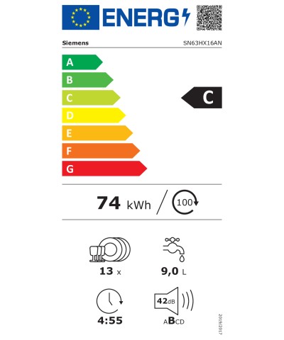 Siemens SN63HX16AN inbouw vaatwasser