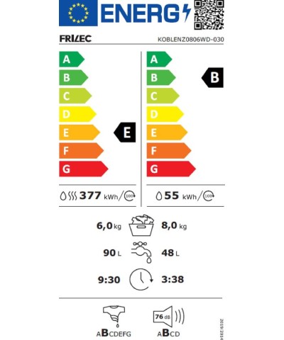 Frilec KOBLENZ0806WD-030 - Was-droogcombinatie